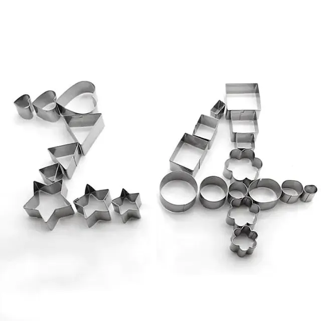 24-Piece: Stainless Steel Cookie Cutters Set