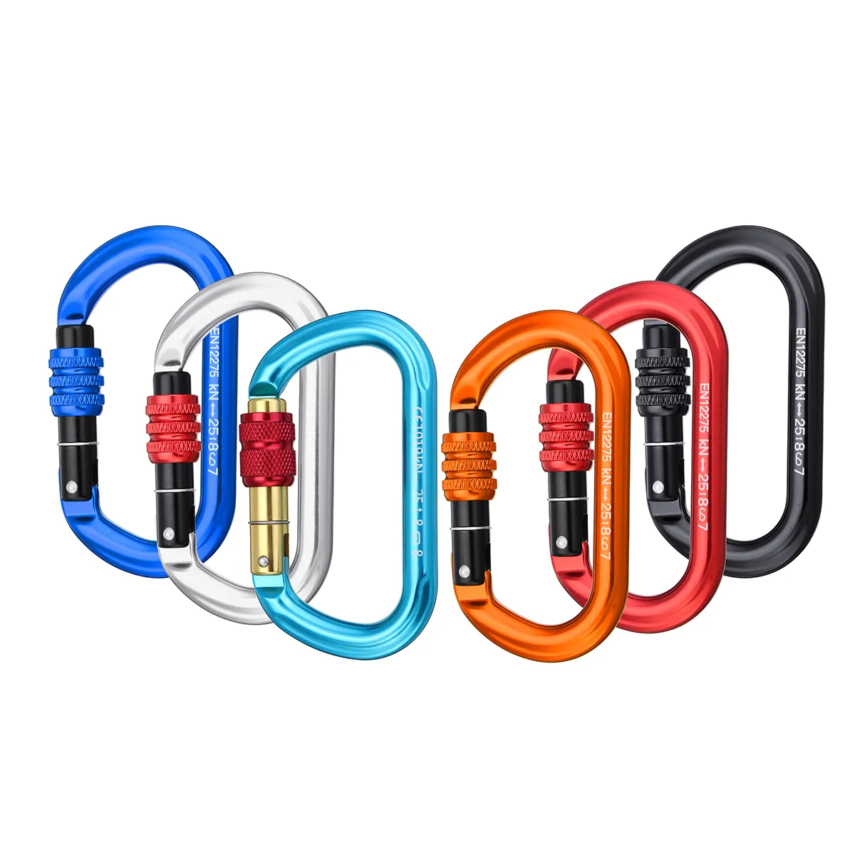 25KN Aviation Aluminum Climbing Buckle Carabiner Hammock Safety Clasp Lock