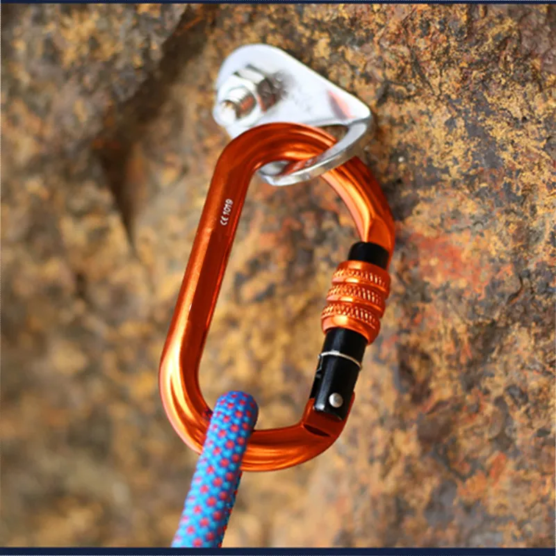 25KN Aviation Aluminum Climbing Buckle Carabiner Hammock Safety Clasp Lock