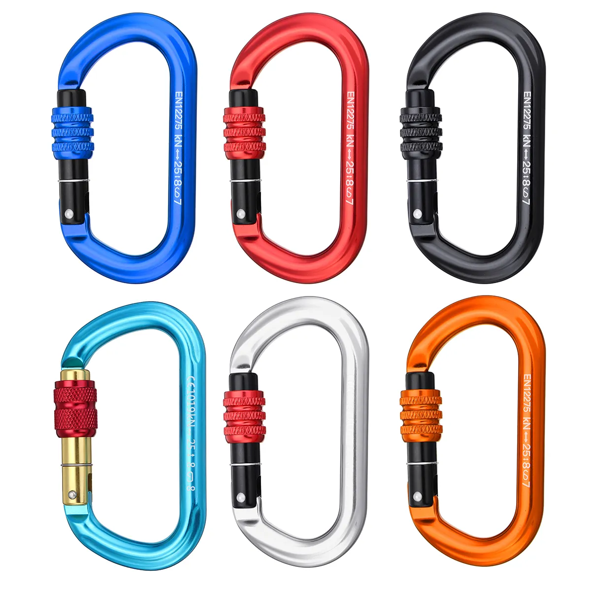 25KN Aviation Aluminum Climbing Buckle Carabiner Hammock Safety Clasp Lock