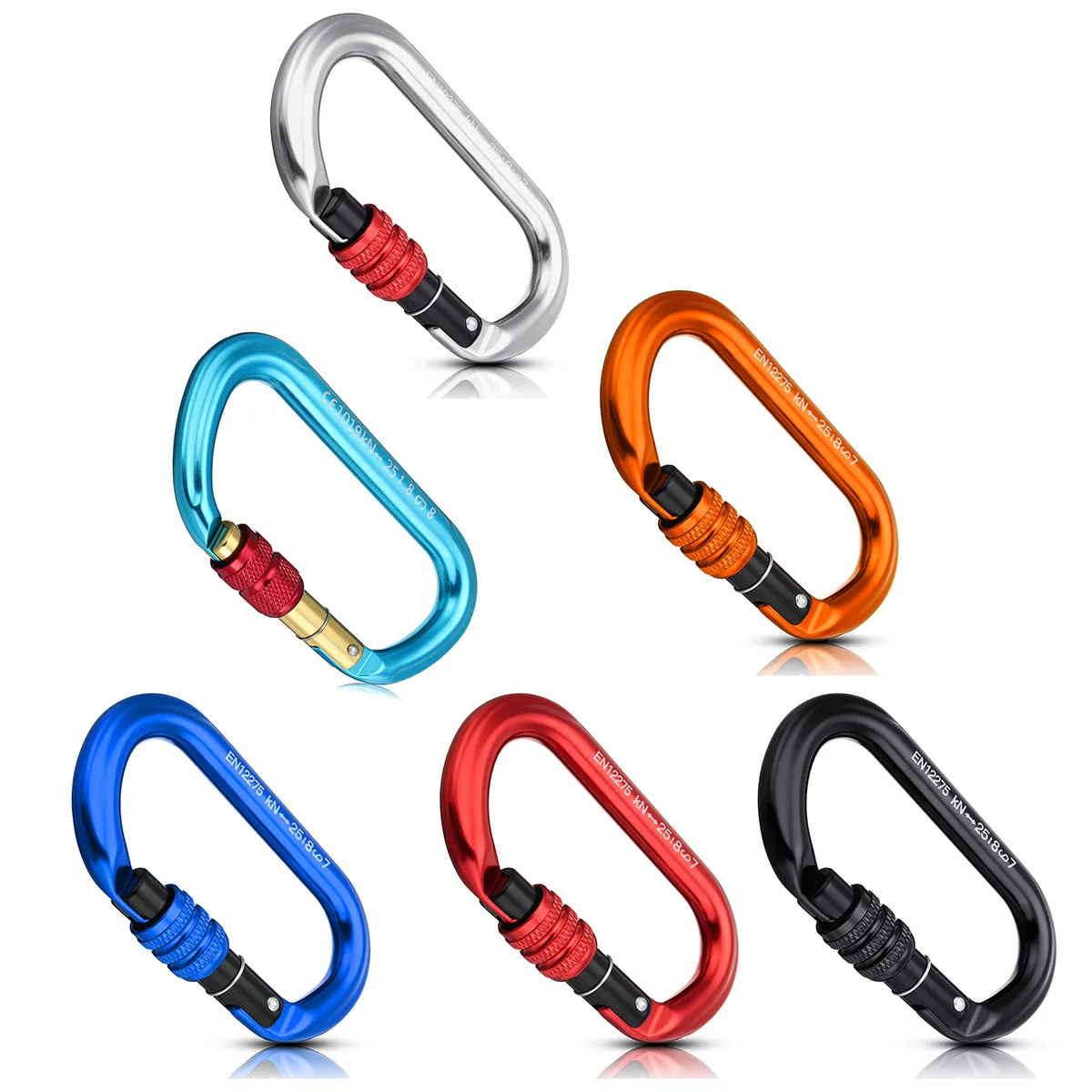 25KN Aviation Aluminum Climbing Buckle Carabiner Hammock Safety Clasp Lock