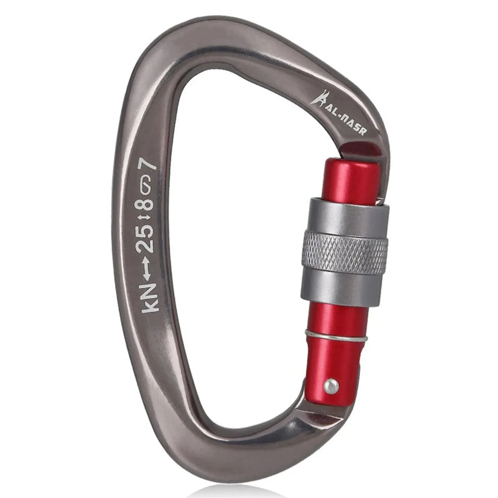 25KN Professional Climbing Carabiner Screw Locking Gate Carabiner Heavy Duty D-shape Buckle D-ring Carabiner for Climbing