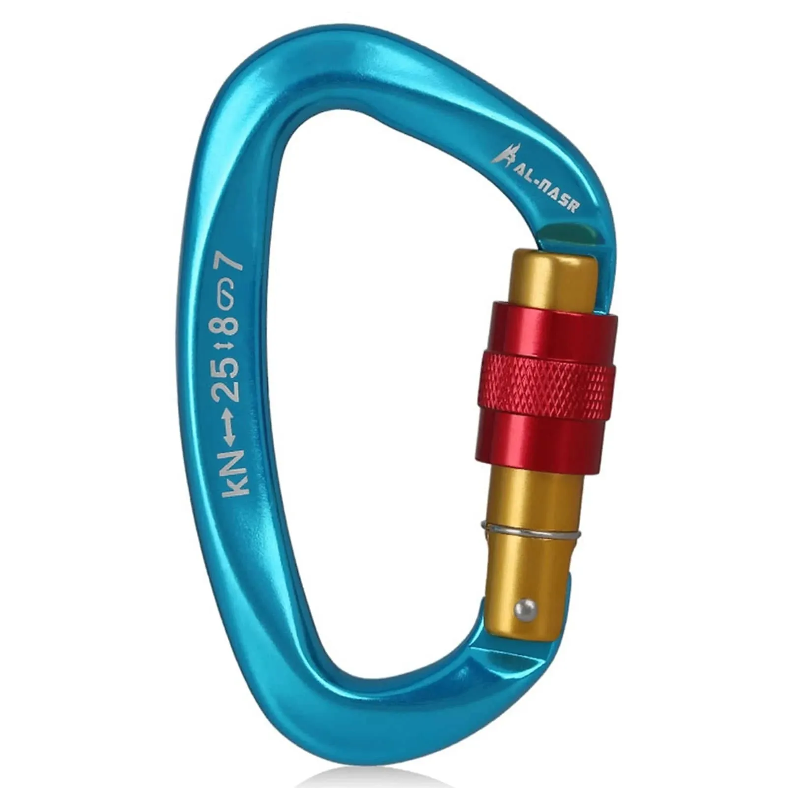 25KN Professional Climbing Carabiner Screw Locking Gate Carabiner Heavy Duty D-shape Buckle D-ring Carabiner for Climbing