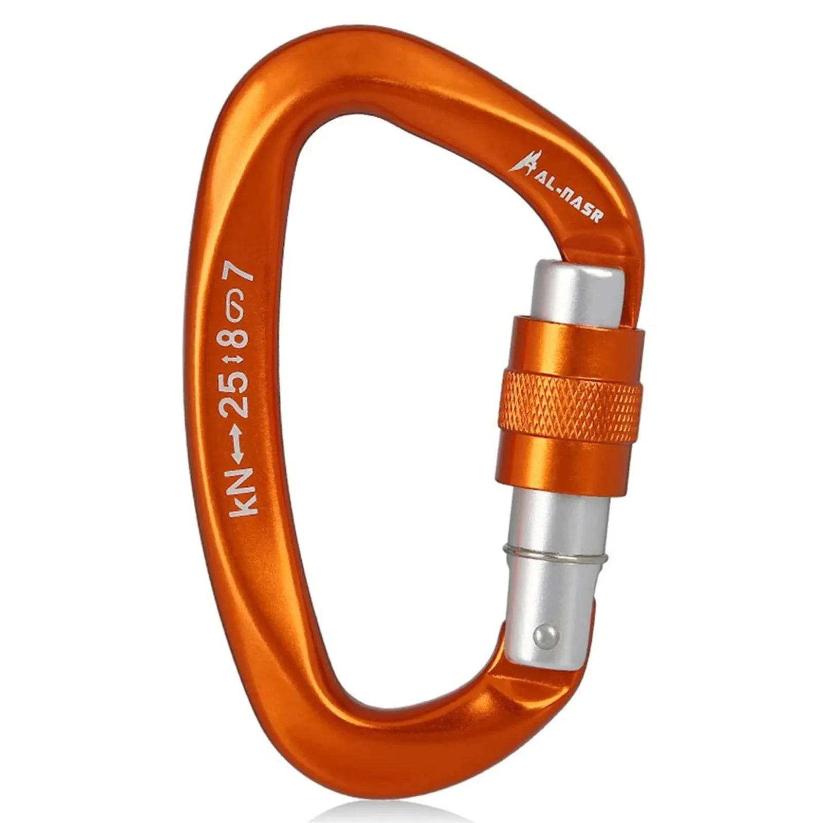 25KN Professional Climbing Carabiner Screw Locking Gate Carabiner Heavy Duty D-shape Buckle D-ring Carabiner for Climbing