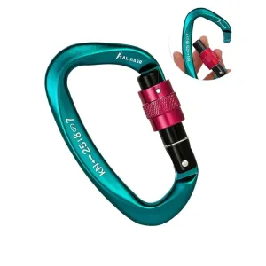 25KN Professional Climbing Carabiner Screw Locking Gate Carabiner Heavy Duty D-shape Buckle D-ring Carabiner for Climbing