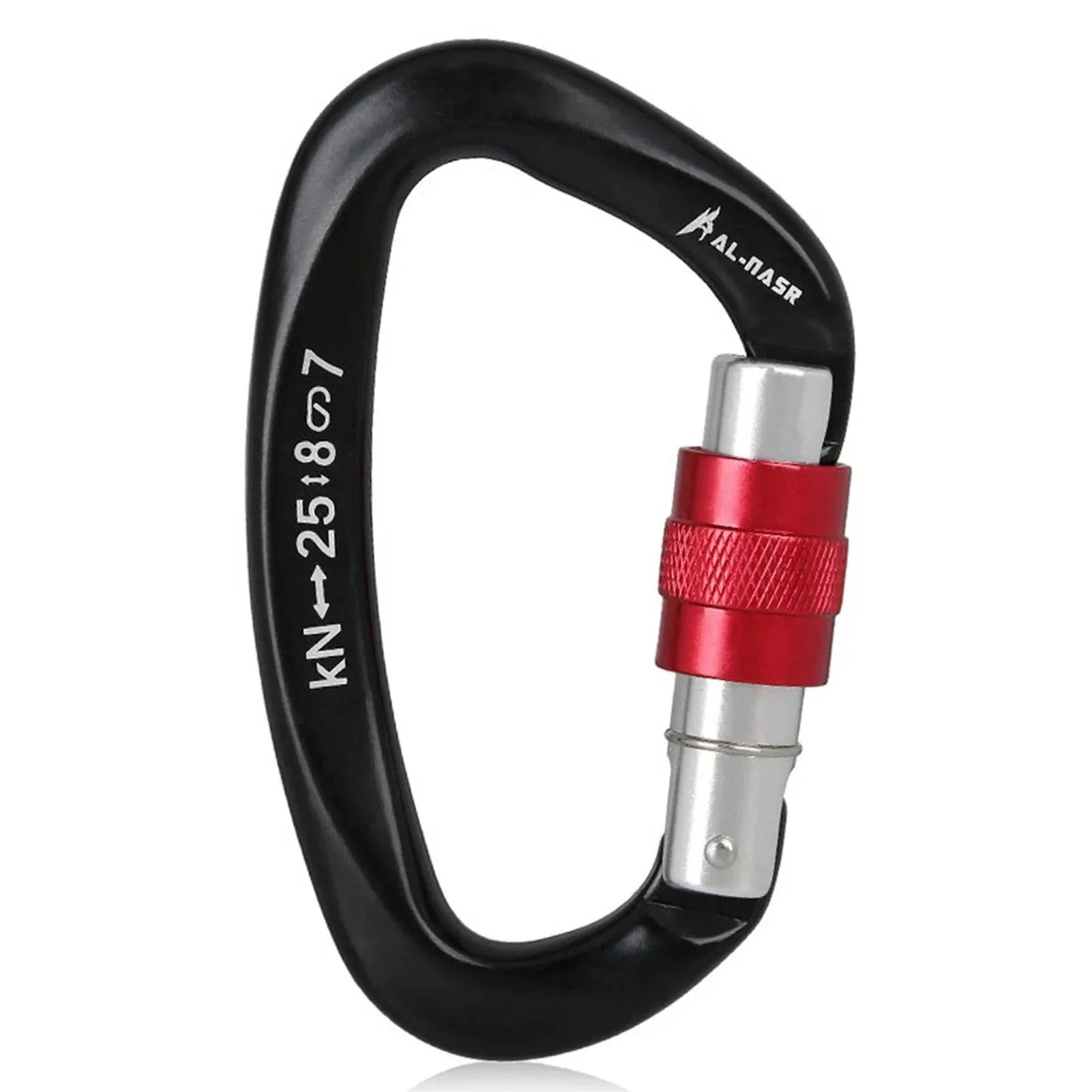 25KN Professional Climbing Carabiner Screw Locking Gate Carabiner Heavy Duty D-shape Buckle D-ring Carabiner for Climbing
