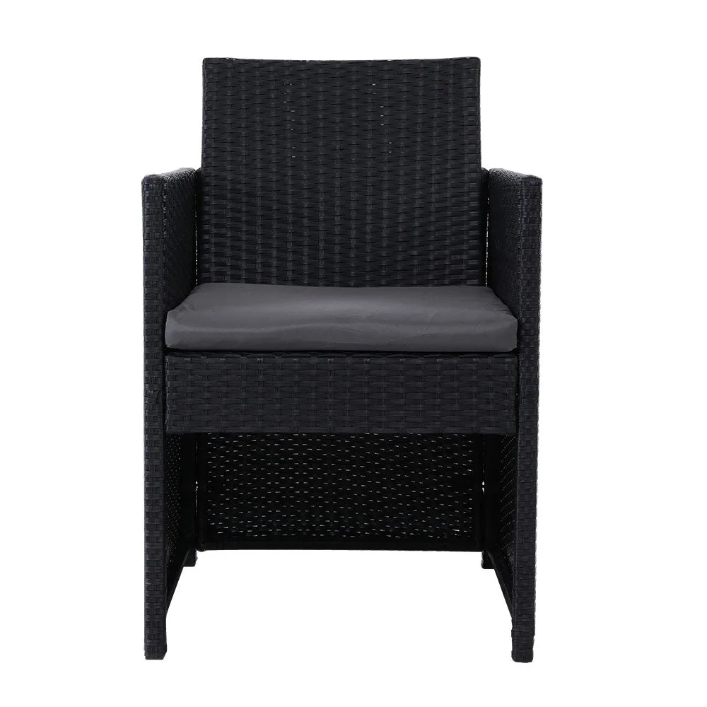 2PC Outdoor Dining Chairs | Patio Furniture | Wicker Garden Cushion | Hugo