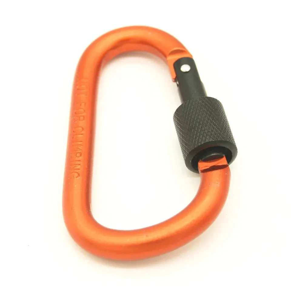 2pcs 8cm Aluminum Carabiner Chain Clip Rotary Lock D Ring Buckle key Ring Camping Mountain Snap Hook Outdoor Travel Kit
