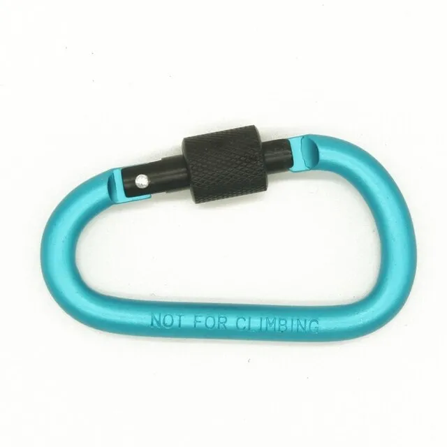 2pcs 8cm Aluminum Carabiner Chain Clip Rotary Lock D Ring Buckle key Ring Camping Mountain Snap Hook Outdoor Travel Kit