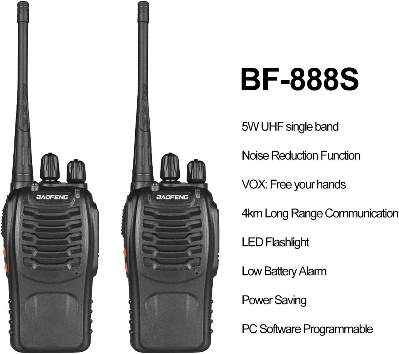 2pcs BAOFENG BF-888S Two Way Radio UHF Portable Walkie Talkies; Amateur Radio Handheld For Hiking Biking Camping