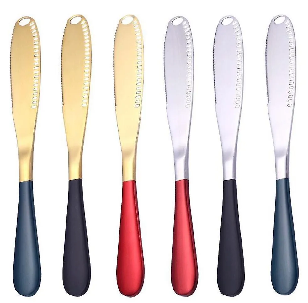 2Pcs black Stainless Steel Cheese Butter Knife Cream Knife Western Bread Jam Knife Cheese Butter Knife AZ18300