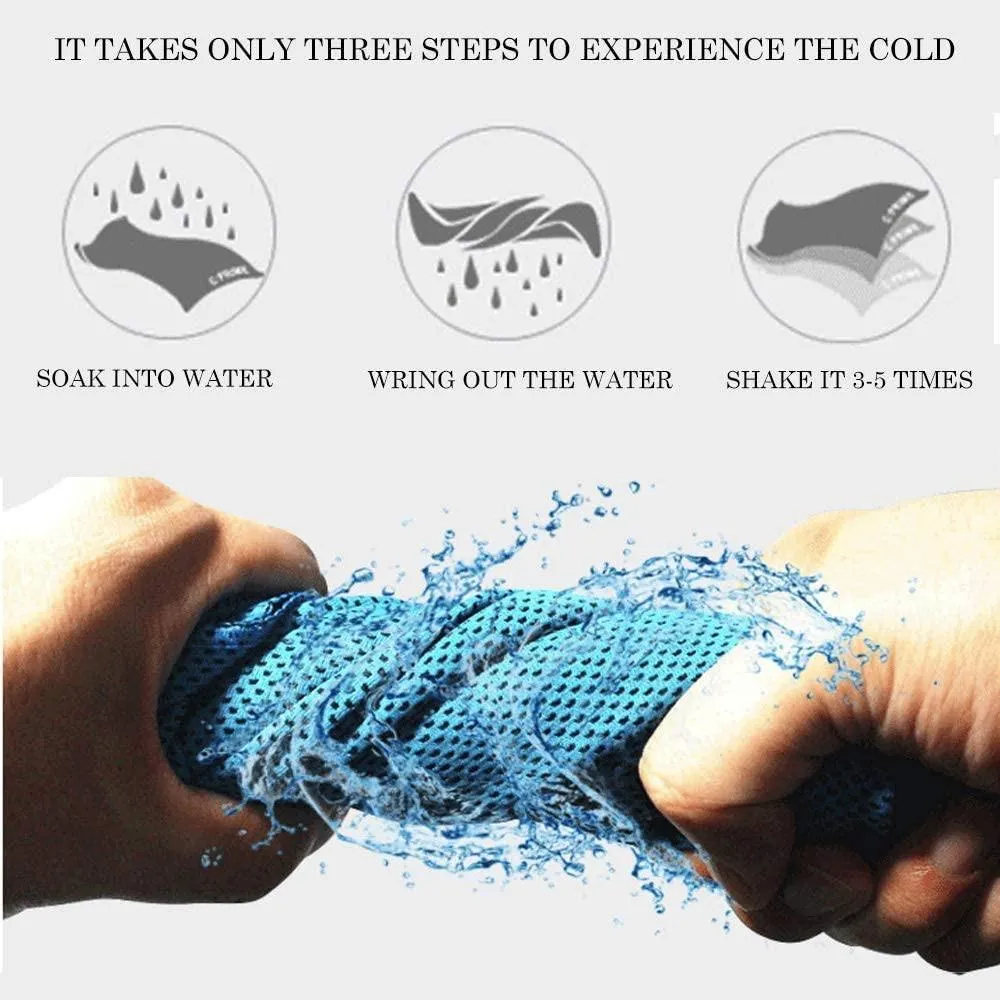 2PCs Microfibre Towel Ice Cooling Towel for Sweat in Gym Workout Sports Travel