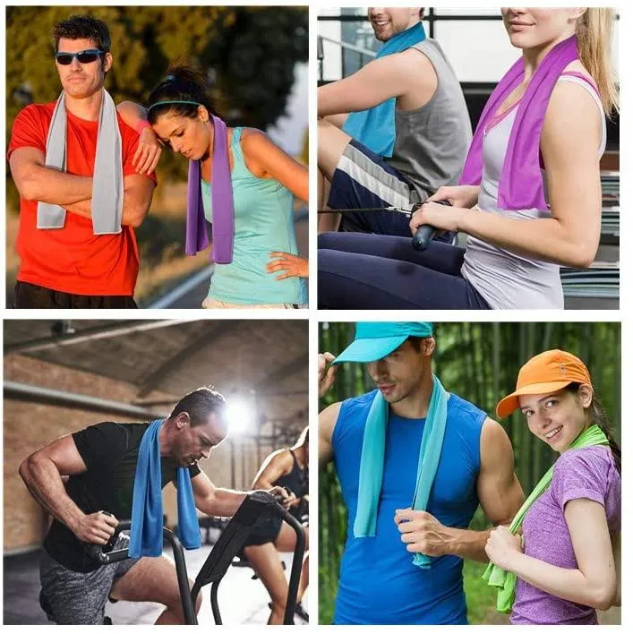 2PCs Microfibre Towel Ice Cooling Towel for Sweat in Gym Workout Sports Travel