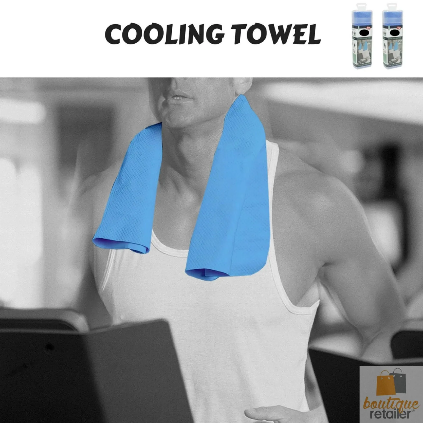 2x INSTANT COOLING TOWEL UPF 50  Ice Cold Sport Sweat Absorbing Leisure 66x43