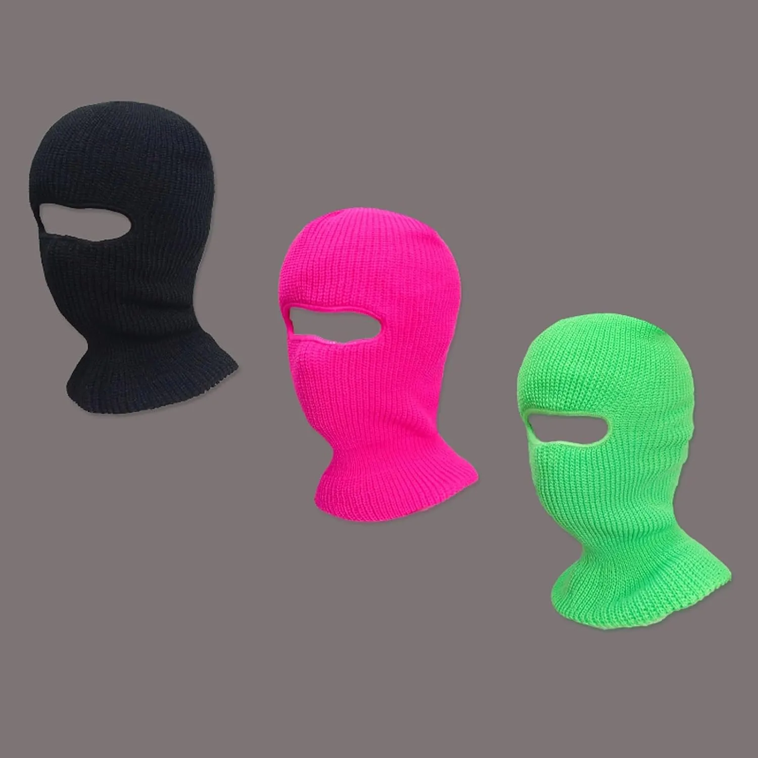 3 Hole Winter Knitted Masks Womens Winter Hat Outdoor Sports Full Face Cover Ski Masks Warm Knit Balaclava for Adult