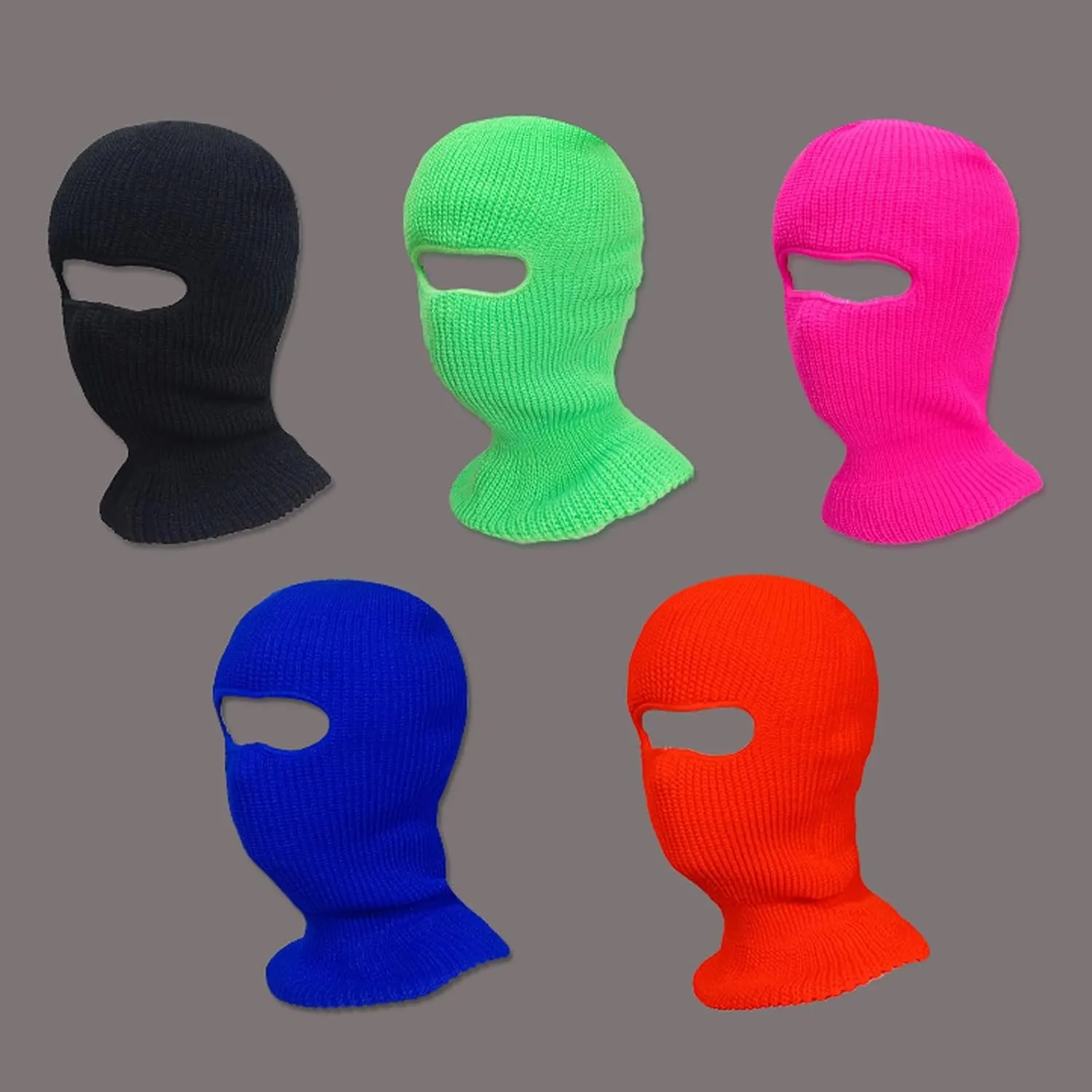 3 Hole Winter Knitted Masks Womens Winter Hat Outdoor Sports Full Face Cover Ski Masks Warm Knit Balaclava for Adult