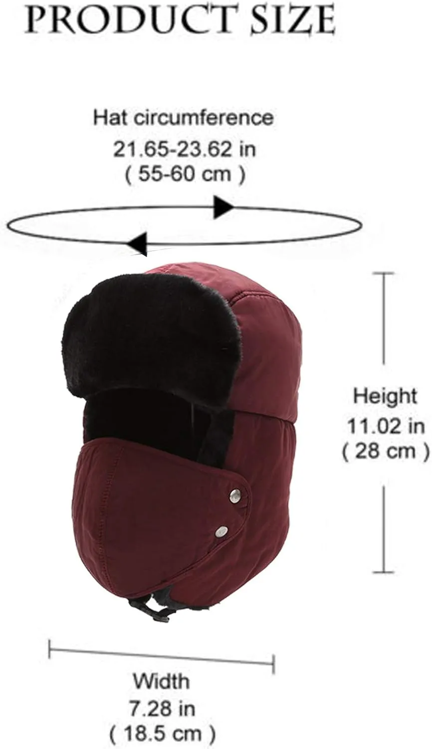 3 in 1 Cold Resistan Hat, Women's Knitted Hat in Autumn Winter, Warm Cozy Soft Ear Protection Knitted Cap