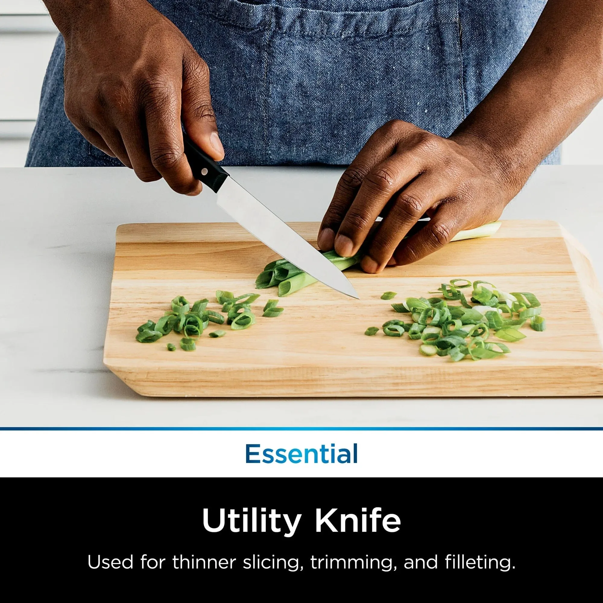 3-Piece Set: Ninja Foodi Never Dull Essential with Chef, Utility and Paring Knives