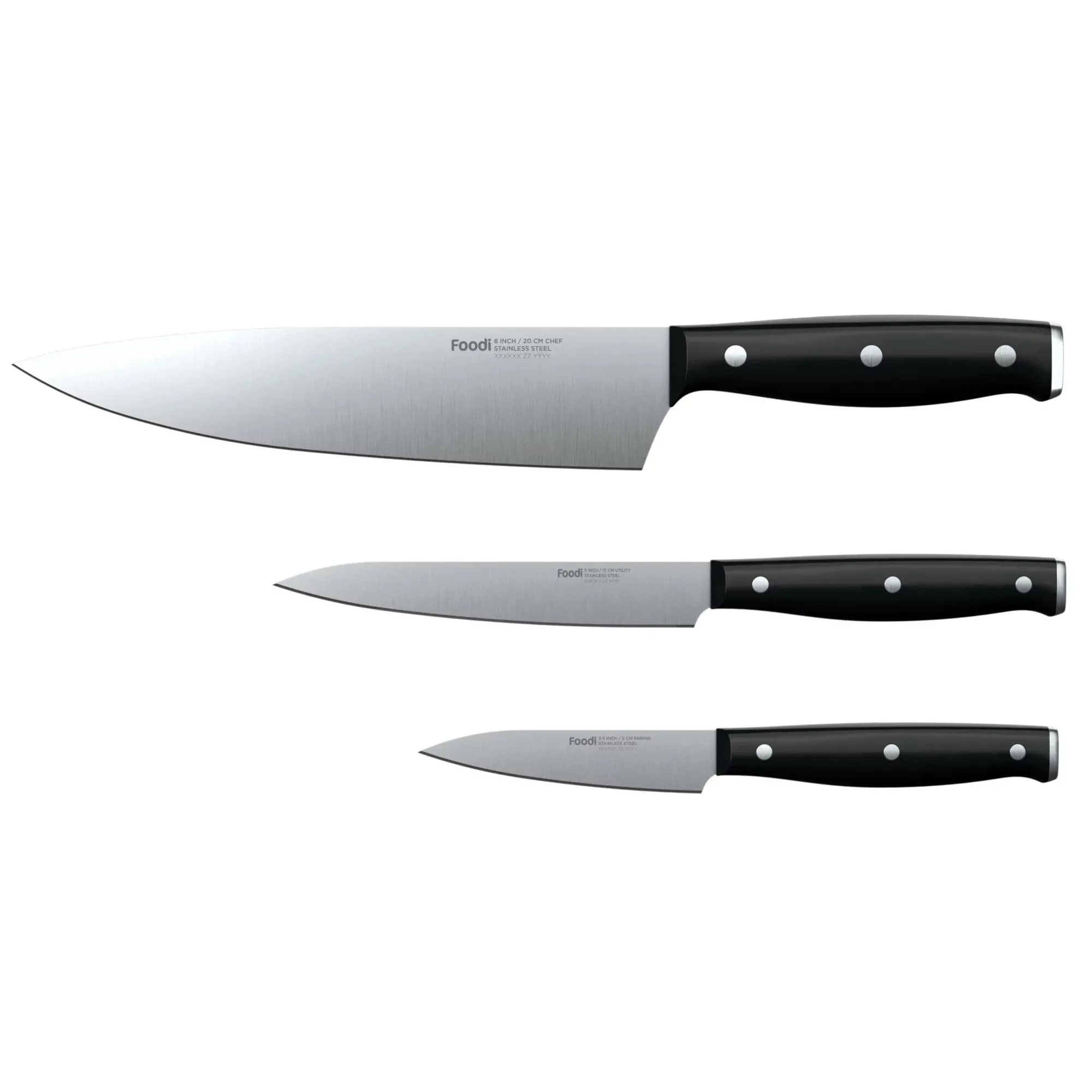 3-Piece Set: Ninja Foodi Never Dull Essential with Chef, Utility and Paring Knives