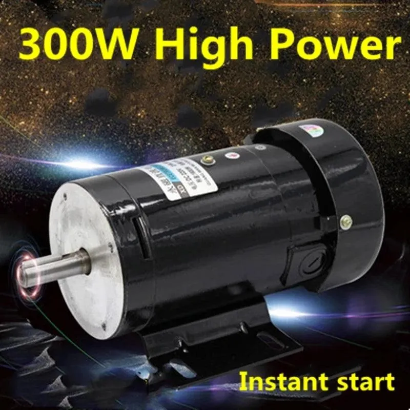 300W DC Motor 220V Permanent Magnet 1800rpm High Speed Motor Can Adjust Speed Forward and Reverse Electric DC Mini Moter Engine