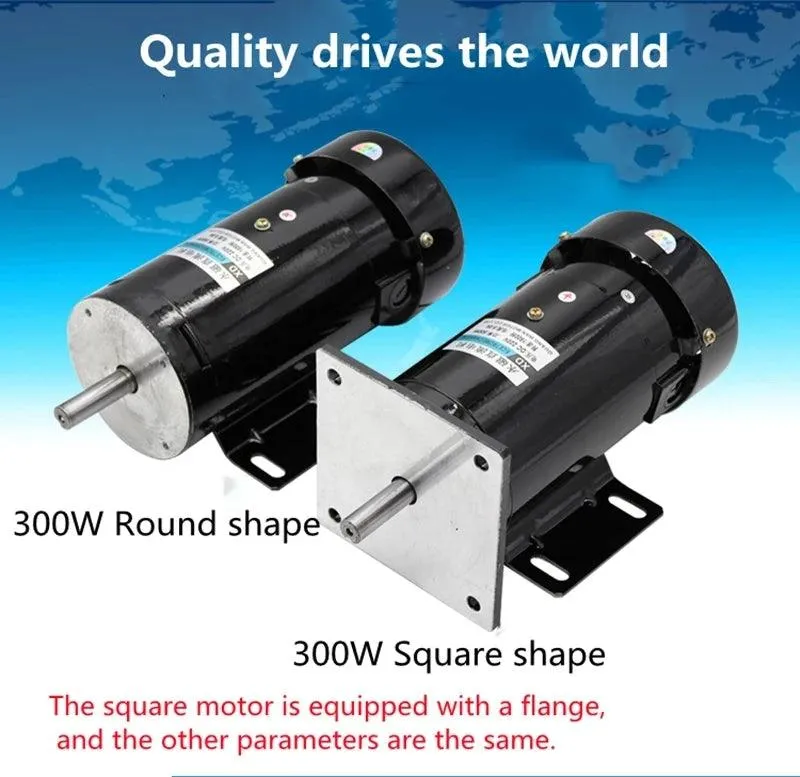 300W DC Motor 220V Permanent Magnet 1800rpm High Speed Motor Can Adjust Speed Forward and Reverse Electric DC Mini Moter Engine