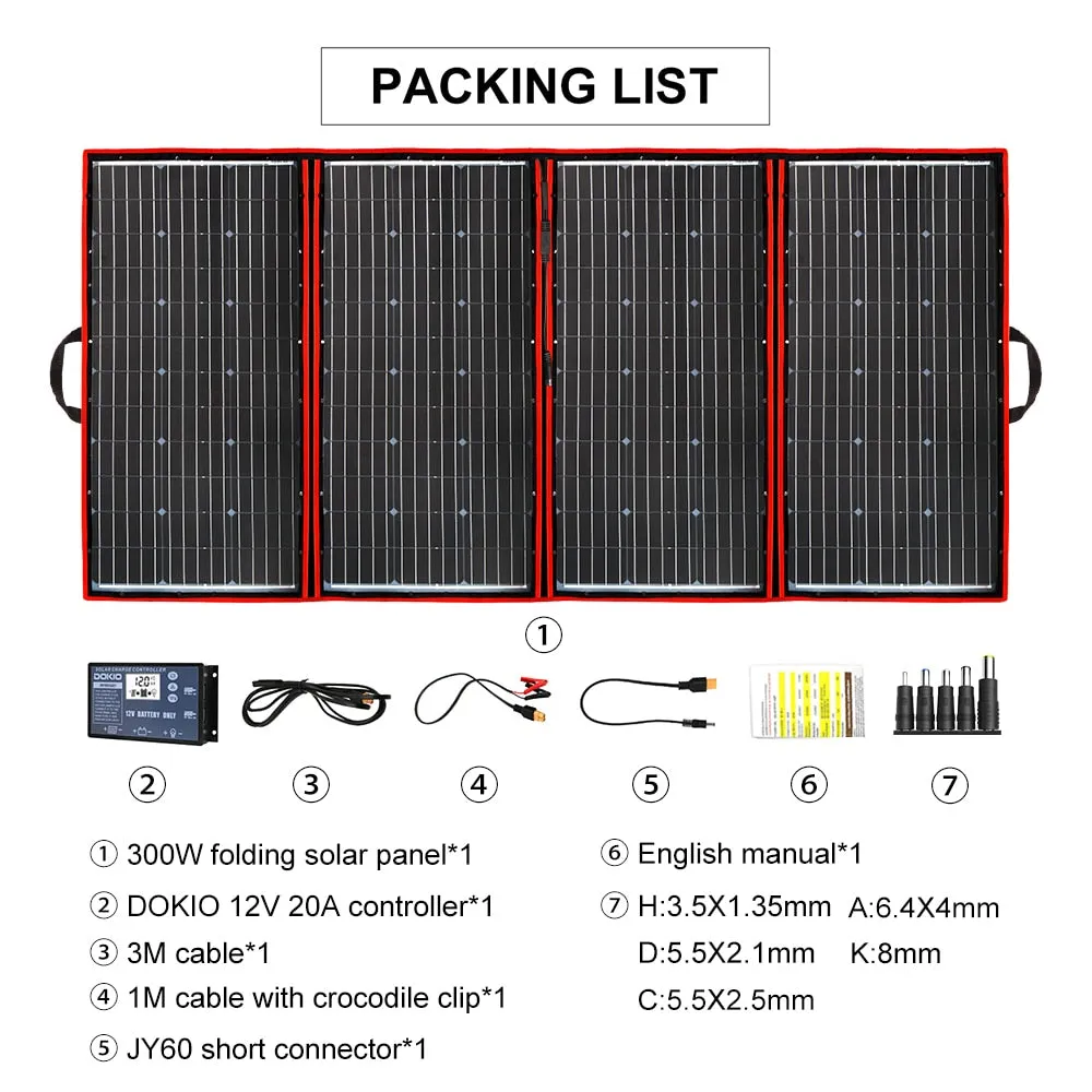 300w Portable Solar Panel with Waterproof Feature