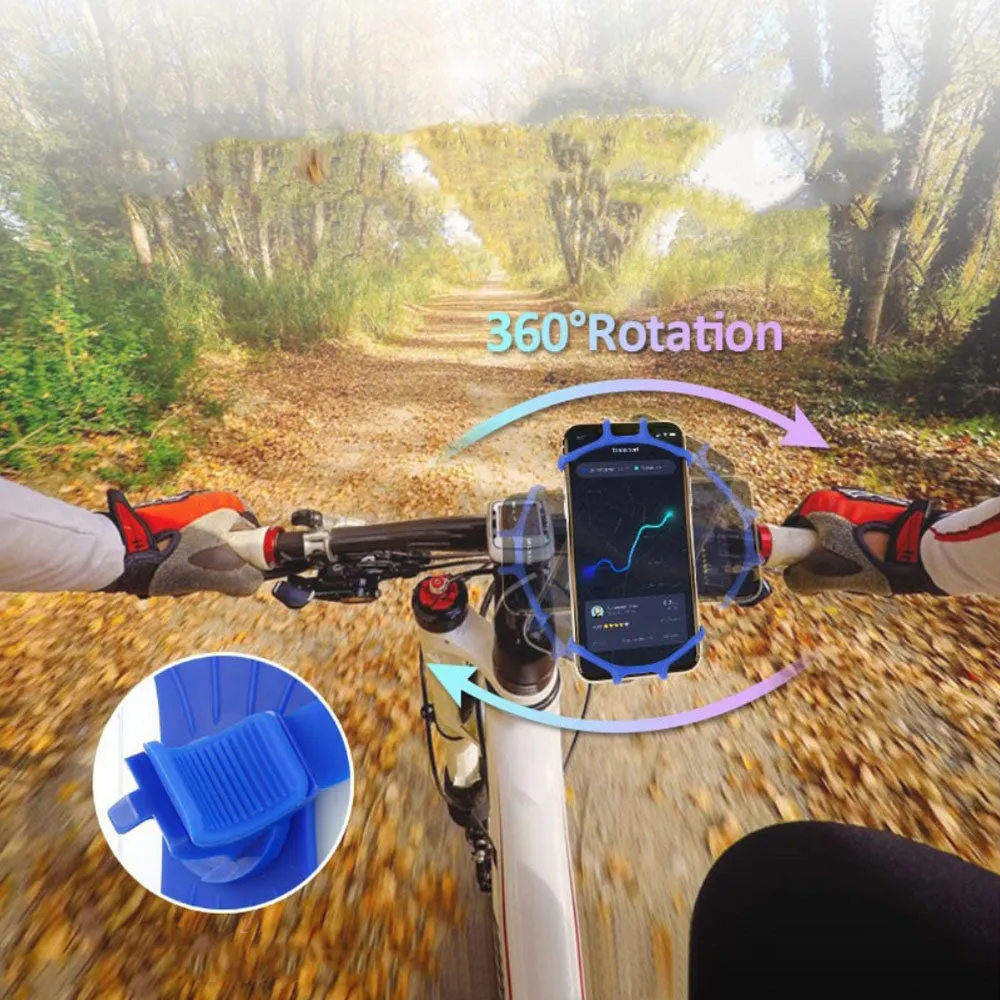 360° Universal Bike Bike Velo Silicone Mount Rotatable Mobile Phone / Smartphone (4"- 6") - Orange