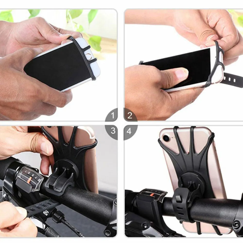 360° Universal Bike Bike Velo Silicone Mount Rotatable Mobile Phone / Smartphone (4"- 6") - Orange