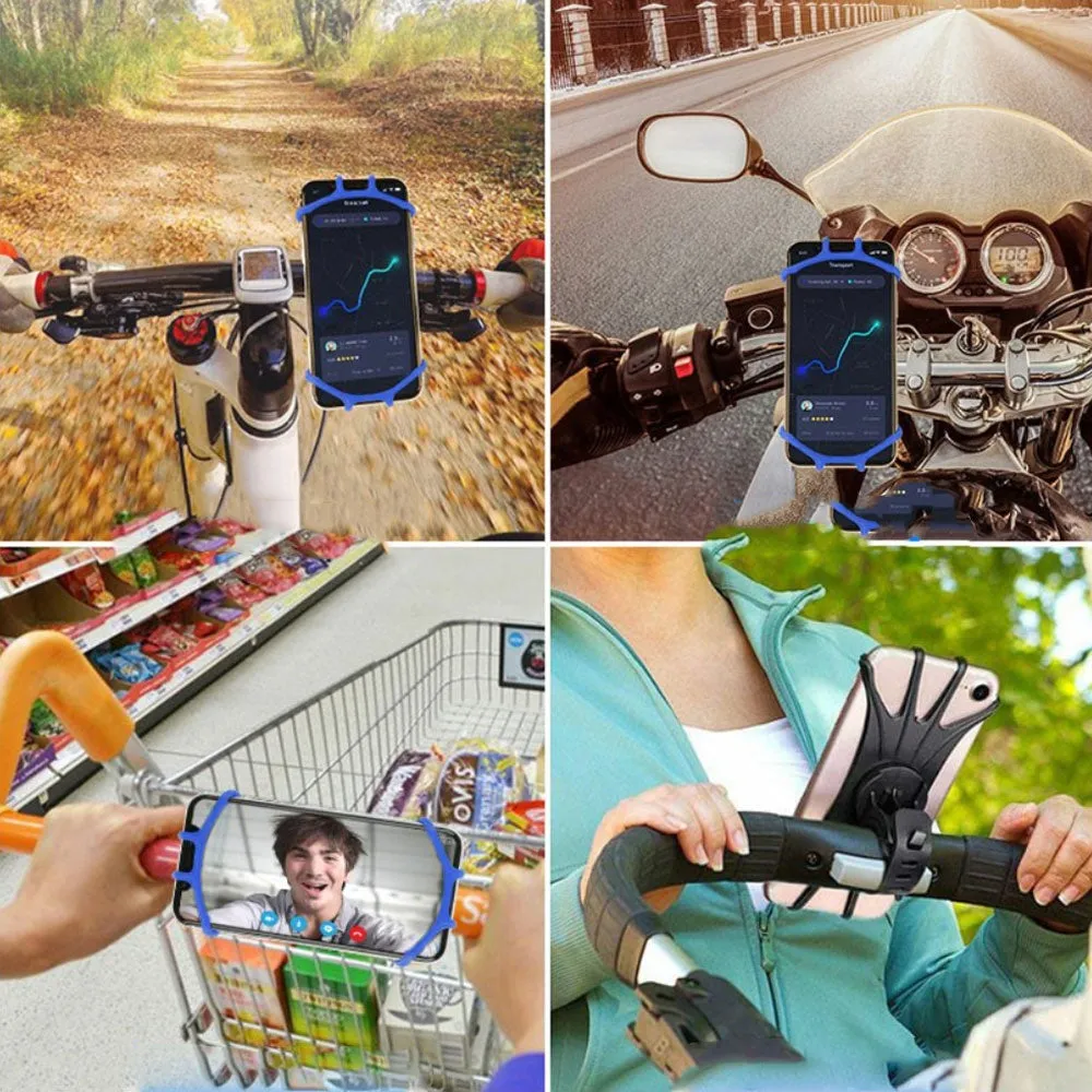 360° Universal Bike Bike Velo Silicone Mount Rotatable Mobile Phone / Smartphone (4"- 6") - Orange