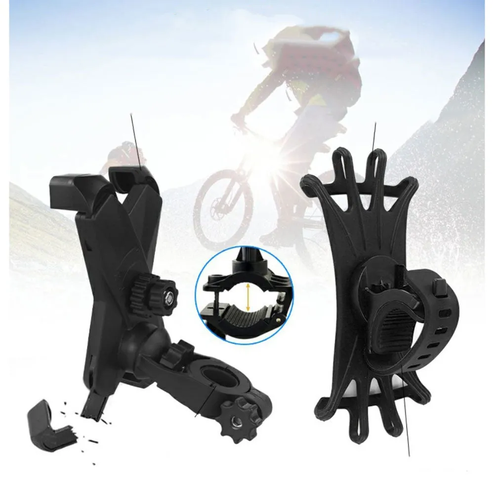 360° Universal Bike Bike Velo Silicone Mount Rotatable Mobile Phone / Smartphone (4"- 6") - Orange