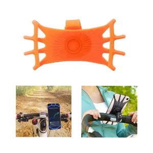 360° Universal Bike Bike Velo Silicone Mount Rotatable Mobile Phone / Smartphone (4"- 6") - Orange