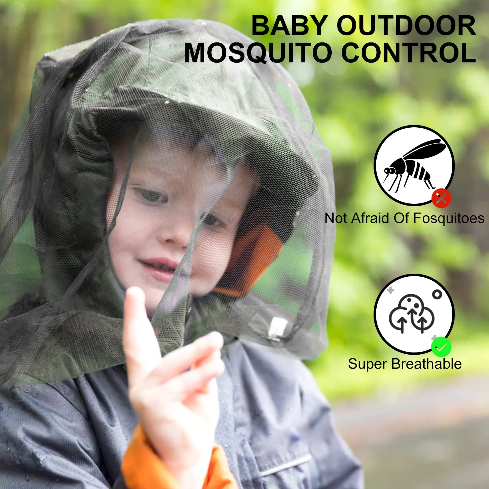 4 pack Black Head Net Mesh, Mosquito Head Net Bigger Size for Mosquito Bugs Face Head Neck Relief from Mosquito Bite for Outdoor Hiking Camping Fishing Walking