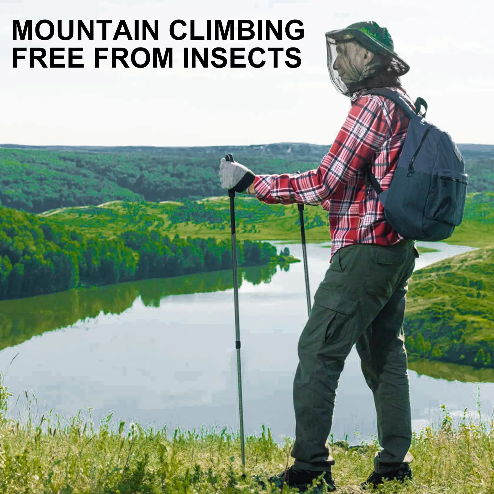 4 pack Black Head Net Mesh, Mosquito Head Net Bigger Size for Mosquito Bugs Face Head Neck Relief from Mosquito Bite for Outdoor Hiking Camping Fishing Walking