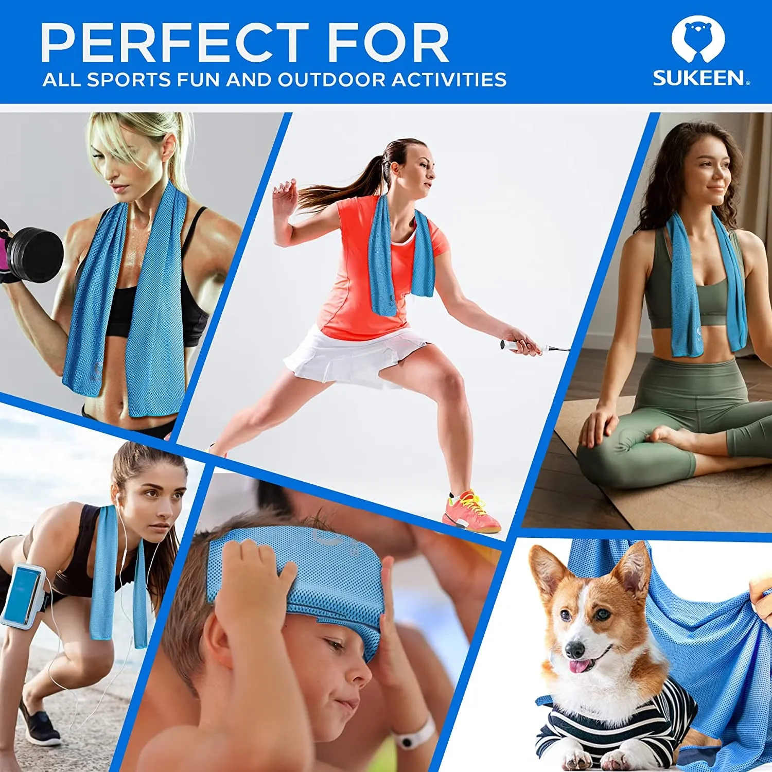 [4 Pack Cooling Towel (40"X12"), Ice Towel, Soft Breathable Chilly Towel, Microfiber Towel for Yoga, Sport, Running, Gym, Workout,Camping, Fitness, Workout & More Activities