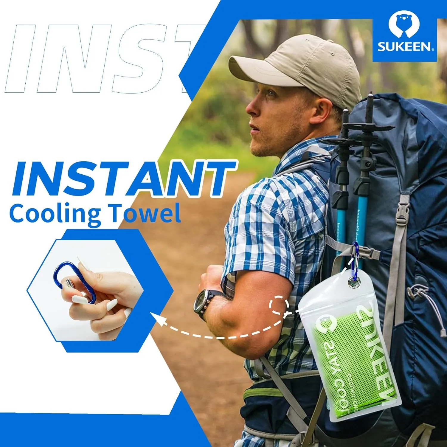 4 Pack Cooling Towel (40"X12"), Soft and Breathable
