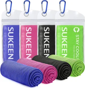 4 Pack Cooling Towel (40"X12"), Soft and Breathable