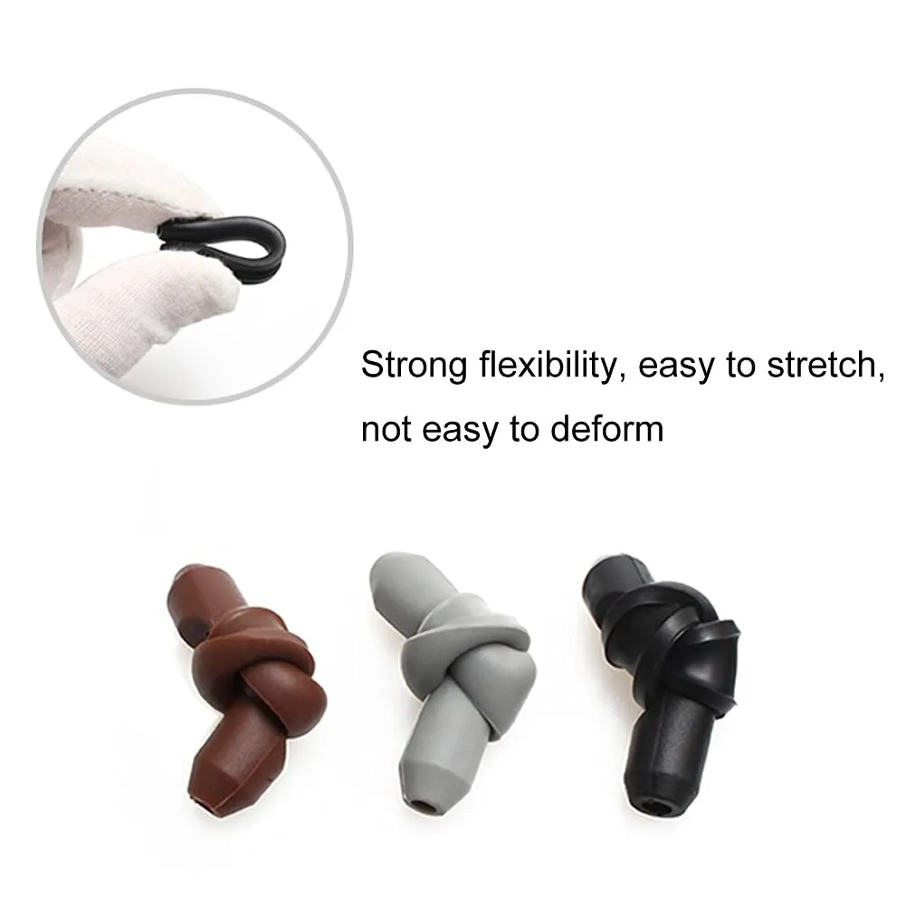 4 Pairs Eyeglasses Temple Tips Sleeve Retainer, Soft Silicone Anti-Slip Elastic Comfort Glasses Retainers for Sunglasses and Glasses Eyewear (Black,Clear,Grey,Brown)