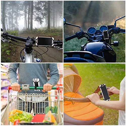 4 Pieces USB Rechargeable Bicycle Light Front Back Bike Lights Set with 1 Piece 360 Degree Rotation Silicone Bicycle Phone Mount Bike Accessories Bike Phone Holder