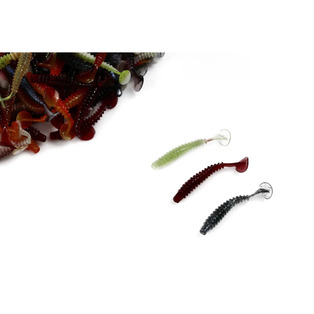 400 X Soft Fishing Lure Plastic Tackle 50mm Paddle Tail Grub Worm Bream Bass