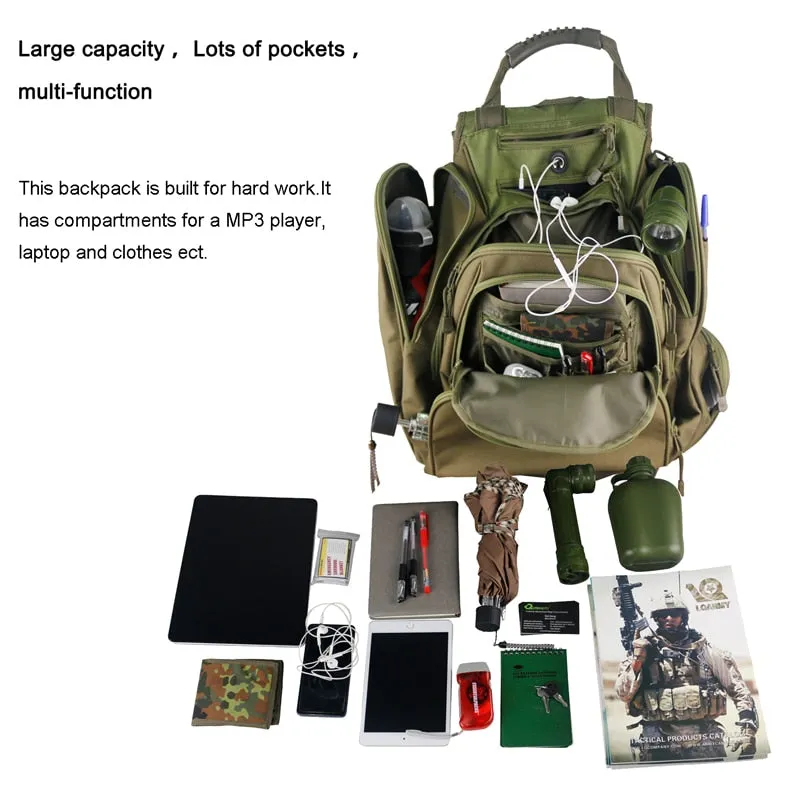 40L Outdoor Tactical Backpacks Hiking Large Capacity Pack Bag Hydration Backpack Waterproof Sport Travel Rucksacks
