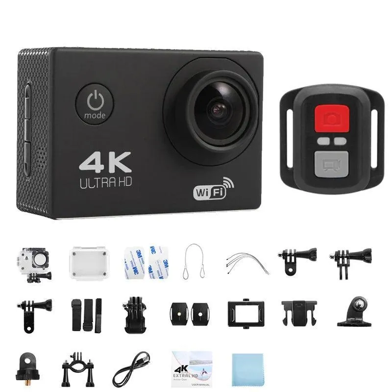 4K Action Camera with Wi-Fi, 140° Wide-Angle Lens, Waterproof to 98ft, Touchscreen and HD Video Recording