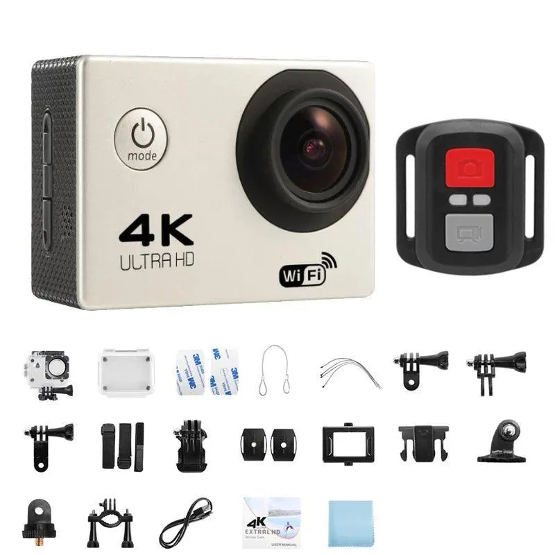 4K Action Camera with Wi-Fi, 140° Wide-Angle Lens, Waterproof to 98ft, Touchscreen and HD Video Recording