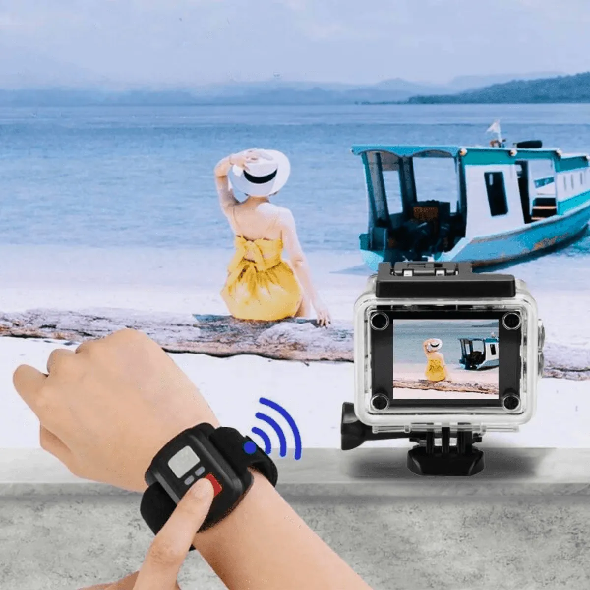 4K Action Camera with Wi-Fi, 140° Wide-Angle Lens, Waterproof to 98ft, Touchscreen and HD Video Recording