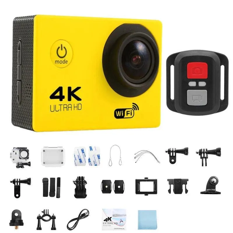4K Action Camera with Wi-Fi, 140° Wide-Angle Lens, Waterproof to 98ft, Touchscreen and HD Video Recording