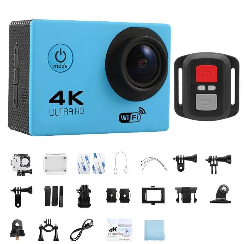 4K Action Camera with Wi-Fi, 140° Wide-Angle Lens, Waterproof to 98ft, Touchscreen and HD Video Recording