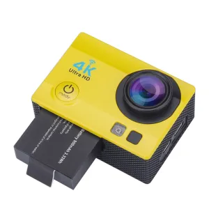 4K Wi-Fi Waterproof Sports Action Camera - 4K Ultra HD, 16MP, 170 Degree Wide Angle, 2 Inch LCD Display, HDMI Out (Yellow)