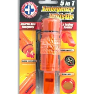 5-in-1 Survival Whistle with lanyard