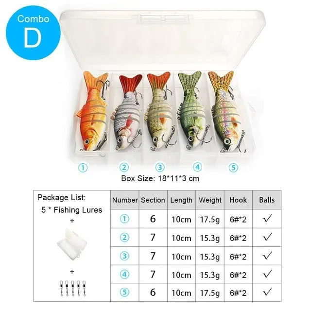 5pcs Fishing Lures Set Wobblers Crankbaits Fishing Box