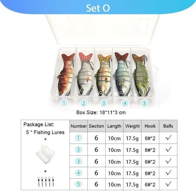 5pcs Fishing Lures Set Wobblers Crankbaits Fishing Box
