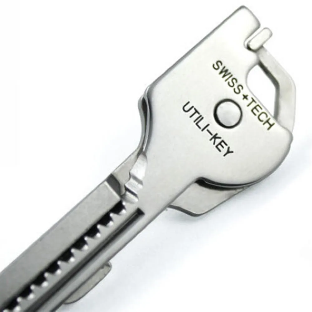 6 in 1 Stainless Steel Utili-Key Key Ring Chain Pocket Cutter Screwdriver Multi Tools Camping Survival Kit